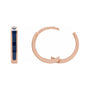 Sapphire Row Gold Enamel Hinged Hoop Earrings - 14K Rose Gold, Blue (view 3)