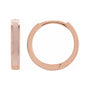 Sapphire Row Gold Enamel Hinged Hoop Earrings - 14K Rose Gold, Pink