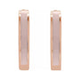 Sapphire Row Gold Enamel Hinged Hoop Earrings - 14K Rose Gold, Pink (view 2)