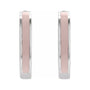 Sapphire Row Gold Enamel Hinged Hoop Earrings - 14K White Gold, Pink (view 2)