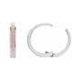 Sapphire Row Gold Enamel Hinged Hoop Earrings - 14K White Gold, Pink (view 3)