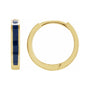 Sapphire Row Gold Enamel Hinged Hoop Earrings - 14K Yellow Gold, Blue