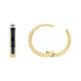 Sapphire Row Gold Enamel Hinged Hoop Earrings - 14K Yellow Gold, Blue (view 3)