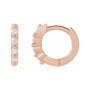 Sapphire Row Natural Diamond Shared-Prong Hinged Hoop Earrings - 14K Rose Gold, 10.74 mm · 1/10 ctw