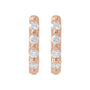 Sapphire Row Natural Diamond Shared-Prong Hinged Hoop Earrings - 14K Rose Gold, 10.74 mm · 1/10 ctw (view 2)