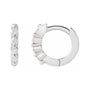 Sapphire Row Natural Diamond Shared-Prong Hinged Hoop Earrings - Platinum, 10.74 mm · 1/10 ctw