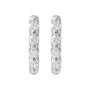 Sapphire Row Natural Diamond Shared-Prong Hinged Hoop Earrings - Platinum, 10.74 mm · 1/10 ctw (view 2)