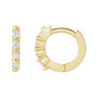 Sapphire Row Natural Diamond Shared-Prong Hinged Hoop Earrings - 14K Yellow Gold, 10.74 mm · 1/10 ctw