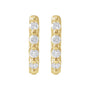 Sapphire Row Natural Diamond Shared-Prong Hinged Hoop Earrings - 14K Yellow Gold, 10.74 mm · 1/10 ctw (view 2)