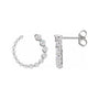 Sapphire Row Lab-Grown Diamond Graduated Front-Back Hoop Earrings - 14K White Gold, 15 × 15 mm · 7/8 ctw