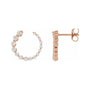 Sapphire Row Natural Diamond Graduated Front-Back Hoop Earrings - 14K Rose Gold, 15 × 15 mm · 7/8 ctw (view 2)