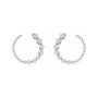 Sapphire Row Natural Diamond Graduated Front-Back Hoop Earrings - 14K White Gold, 15 × 15 mm · 7/8 ctw (view 2)