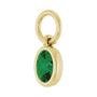 Sapphire Row Natural Gemstone Bezel Hoop Charm - Emerald, 14K Yellow Gold, Oval 4.5 × 3.2 mm (view 2)