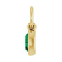 Sapphire Row Natural Gemstone Bezel Hoop Charm - Emerald, 14K Yellow Gold, Oval 4.5 × 3.2 mm (view 3)