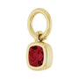 Sapphire Row Natural Gemstone Bezel Hoop Charm - Ruby, 14K Yellow Gold, Cushion 3.2 × 3.2 mm (view 2)