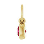 Sapphire Row Natural Gemstone Bezel Hoop Charm - Ruby, 14K Yellow Gold, Cushion 3.2 × 3.2 mm (view 3)