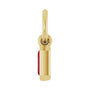 Sapphire Row Natural Gemstone Bezel Hoop Charm - Ruby, 14K Yellow Gold, Emerald 3.8 × 2.8 mm (view 3)