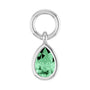 Sapphire Row Natural Gemstone Bezel Hoop Charm - Mint Sapphire, 10K White Gold, Pear 4.7 × 3.1 mm