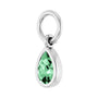 Sapphire Row Natural Gemstone Bezel Hoop Charm - Mint Sapphire, 14K White Gold, Pear 4.7 × 3.1 mm (view 2)