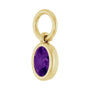 Sapphire Row Natural Gemstone Bezel Hoop Charm - Amethyst, 14K Yellow Gold, Oval 4.5 × 3.2 mm (view 2)