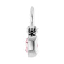 Sapphire Row Natural Gemstone Bezel Hoop Charm - Rose Quartz, 14K White Gold, Cushion 3.2 × 3.2 mm (view 3)