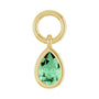 Sapphire Row Natural Gemstone Bezel Hoop Charm - Mint Sapphire, 10K Yellow Gold, Pear 4.7 × 3.1 mm