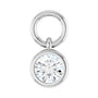 Sapphire Row Natural Gemstone Bezel Hoop Charm - Diamond, 10K White Gold, Round 3.65 mm