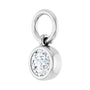 Sapphire Row Natural Gemstone Bezel Hoop Charm - Diamond, 10K White Gold, Round 3.65 mm (view 3)