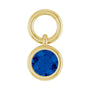 Sapphire Row Natural Gemstone Bezel Hoop Charm - Blue Sapphire, 14K Yellow Gold, Round 3.65 mm