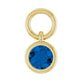 Sapphire Row Natural Gemstone Bezel Hoop Charm - Light Blue Sapphire, 14K Yellow Gold, Round 3.65 mm