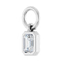 Sapphire Row Natural Gemstone Bezel Hoop Charm - Diamond, 14K White Gold, Emerald 3.8 × 2.8 mm (view 2)