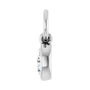 Sapphire Row Natural Gemstone Bezel Hoop Charm - Diamond, 14K White Gold, Oval 4.5 × 3.2 mm (view 3)