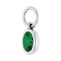 Sapphire Row Natural Gemstone Bezel Hoop Charm - Emerald, 10K White Gold, Oval 4.5 × 3.2 mm (view 2)