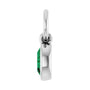 Sapphire Row Natural Gemstone Bezel Hoop Charm - Emerald, 10K White Gold, Oval 4.5 × 3.2 mm (view 3)