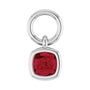 Sapphire Row Natural Gemstone Bezel Hoop Charm - Ruby, 10K White Gold, Cushion 3.2 × 3.2 mm