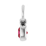 Sapphire Row Natural Gemstone Bezel Hoop Charm - Ruby, 14K White Gold, Cushion 3.2 × 3.2 mm (view 3)