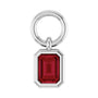 Sapphire Row Natural Gemstone Bezel Hoop Charm - Ruby, 14K White Gold, Emerald 3.8 × 2.8 mm