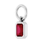 Sapphire Row Natural Gemstone Bezel Hoop Charm - Ruby, 14K White Gold, Emerald 3.8 × 2.8 mm (view 2)