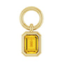 Sapphire Row Natural Gemstone Bezel Hoop Charm - Yellow Sapphire, 10K Yellow Gold, Emerald 3.8 × 2.8 mm