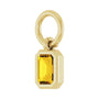 Sapphire Row Natural Gemstone Bezel Hoop Charm - Yellow Sapphire, 14K Yellow Gold, Emerald 3.8 × 2.8 mm (view 2)