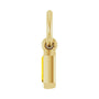 Sapphire Row Natural Gemstone Bezel Hoop Charm - Yellow Sapphire, 14K Yellow Gold, Emerald 3.8 × 2.8 mm (view 3)