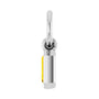 Sapphire Row Natural Gemstone Bezel Hoop Charm - Yellow Sapphire, 14K White Gold, Emerald 3.8 × 2.8 mm (view 3)
