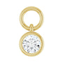 Sapphire Row Natural Gemstone Bezel Hoop Charm - Diamond, 10K Yellow Gold, Round 3.65 mm
