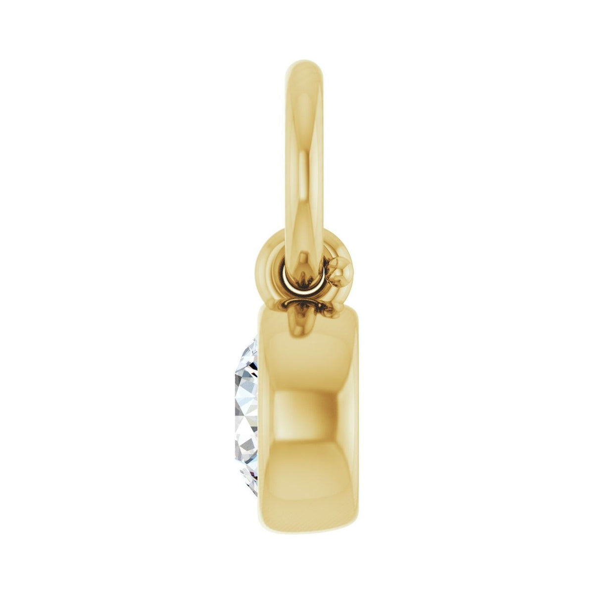 Sapphire Row Natural Gemstone Bezel Hoop Charm - Diamond, 14K Yellow Gold, Round 3.65 mm (view 3)