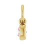 Sapphire Row Natural Gemstone Bezel Hoop Charm - Rose Quartz, 14K Yellow Gold, Cushion 3.2 × 3.2 mm (view 3)