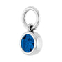 Sapphire Row Natural Gemstone Bezel Hoop Charm - Light Blue Sapphire, 10K White Gold, Round 3.65 mm (view 2)