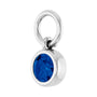 Sapphire Row Natural Gemstone Bezel Hoop Charm - Blue Sapphire, 14K White Gold, Round 3.65 mm