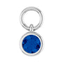 Sapphire Row Natural Gemstone Bezel Hoop Charm - Blue Sapphire, 14K White Gold, Round 3.65 mm (view 3)