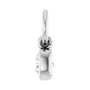Sapphire Row Lab-Grown Diamond Bezel Hoop Charm - 10K White Gold, Cushion 3.2 × 3.2 mm (view 3)