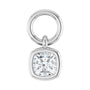 Sapphire Row Lab-Grown Diamond Bezel Hoop Charm - 14K White Gold, Cushion 3.2 × 3.2 mm